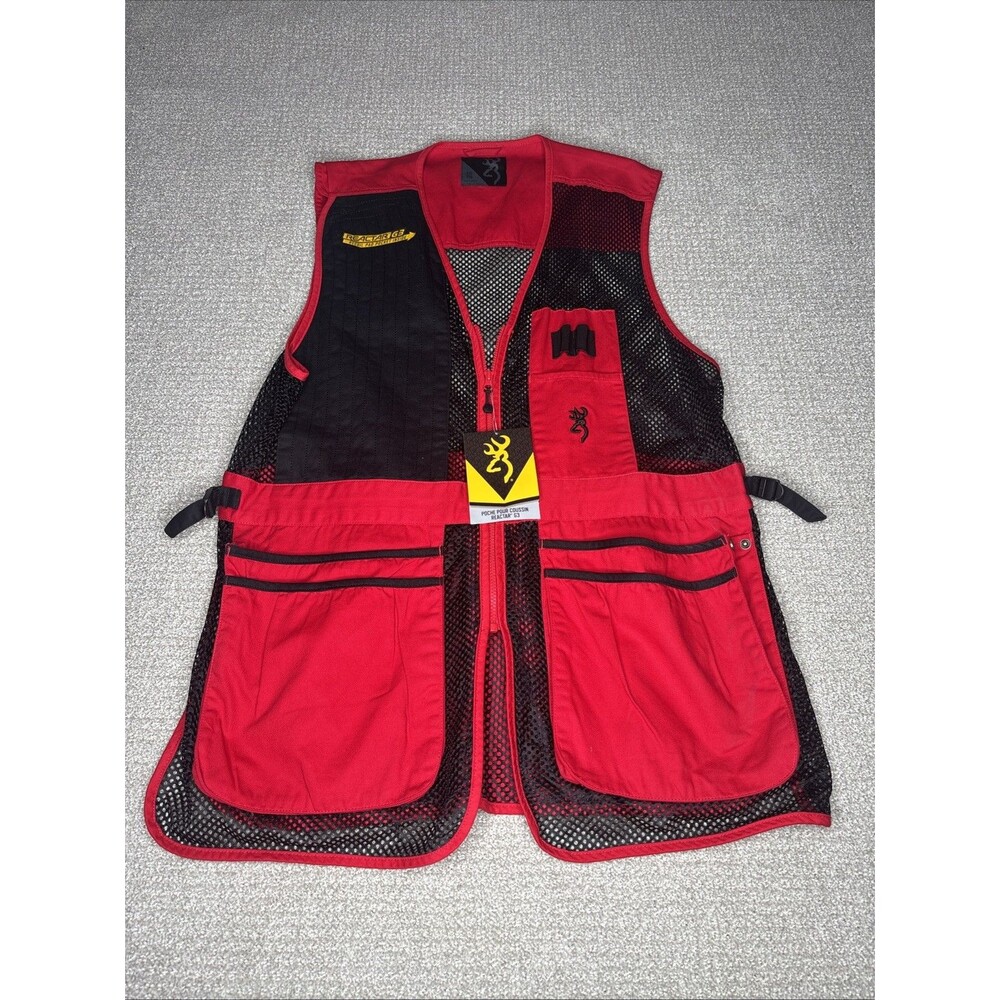 NWT Browning Reactar G3 XXL Skeet Shotgun Shooting Vest Red Canvas Black Mesh